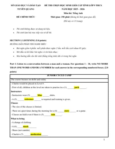 BỘ 30 ĐỀ THI HSG ANH 9 2025-2026 (PHẦN 3) (FULL FILE NGHE + BẢN WORD + KEY CHI TIẾT)